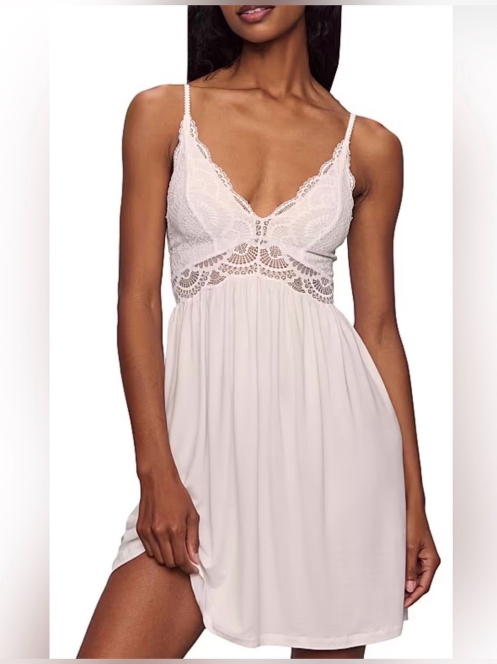 Eberjey Mariana beige modal lace chemise